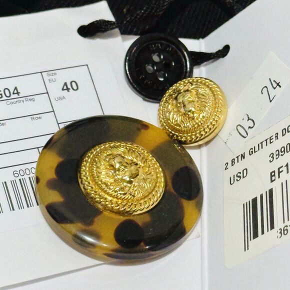 Balmain Blazer 40/US 8/ M Gold Sequin Peak Lapel Double-Breasted NWT $3995 - Picture 10 of 15